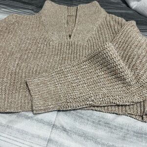 SHEIN Tan Cowl Neck Sweater